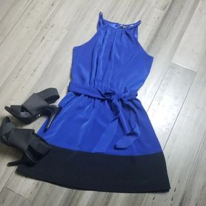 Express Cobalt Blue and Black sleevesless dress